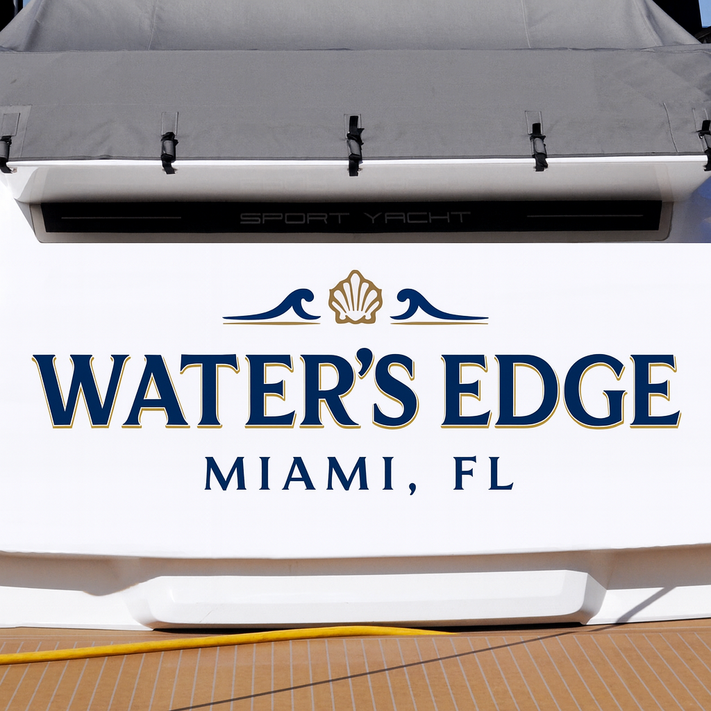 Custom Boat Stern Decal Sticker Sign | Boat Stern Name & Hailing City (Port) Sign