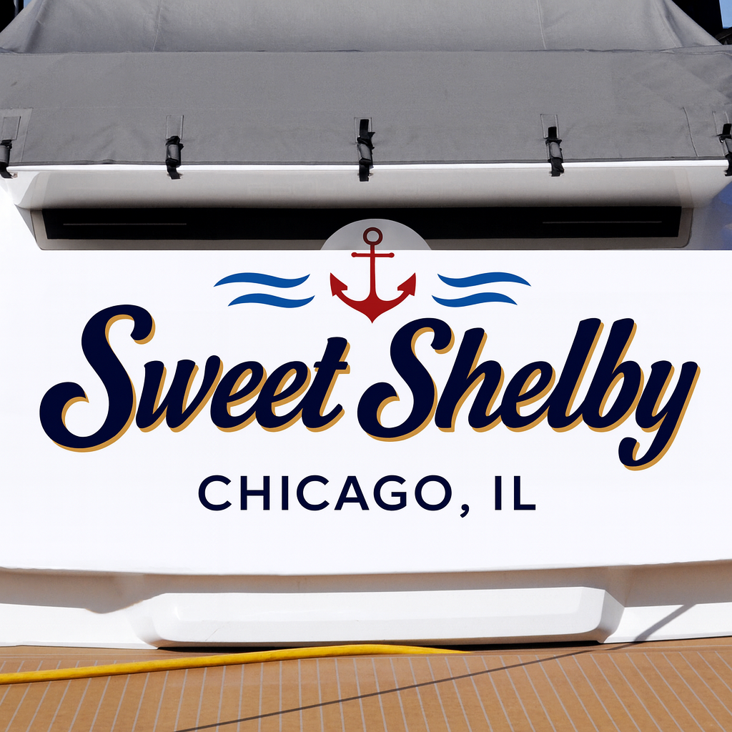 Custom Boat Stern Decal Sticker Sign | Boat Stern Name & Hailing City (Port) Sign