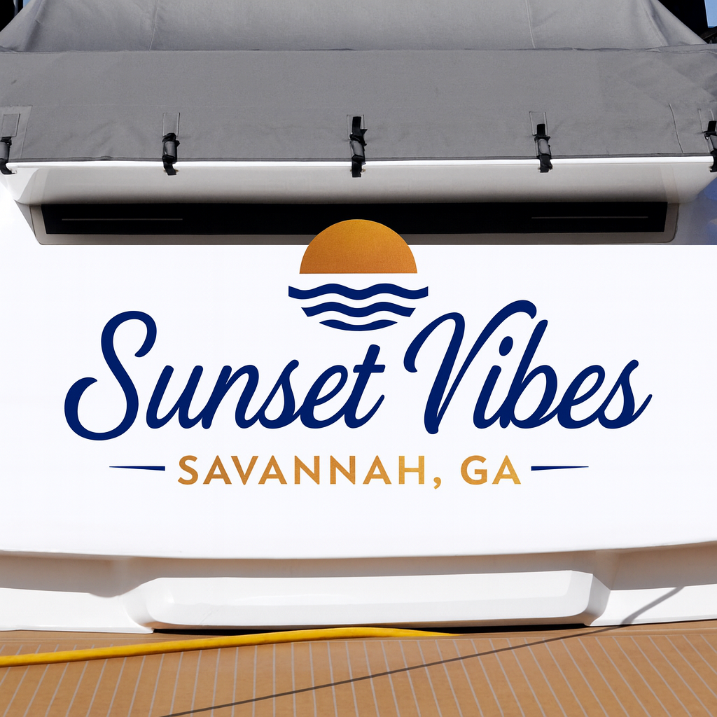 Custom Boat Stern Decal Sticker Sign | Boat Stern Name & Hailing City (Port) Sign