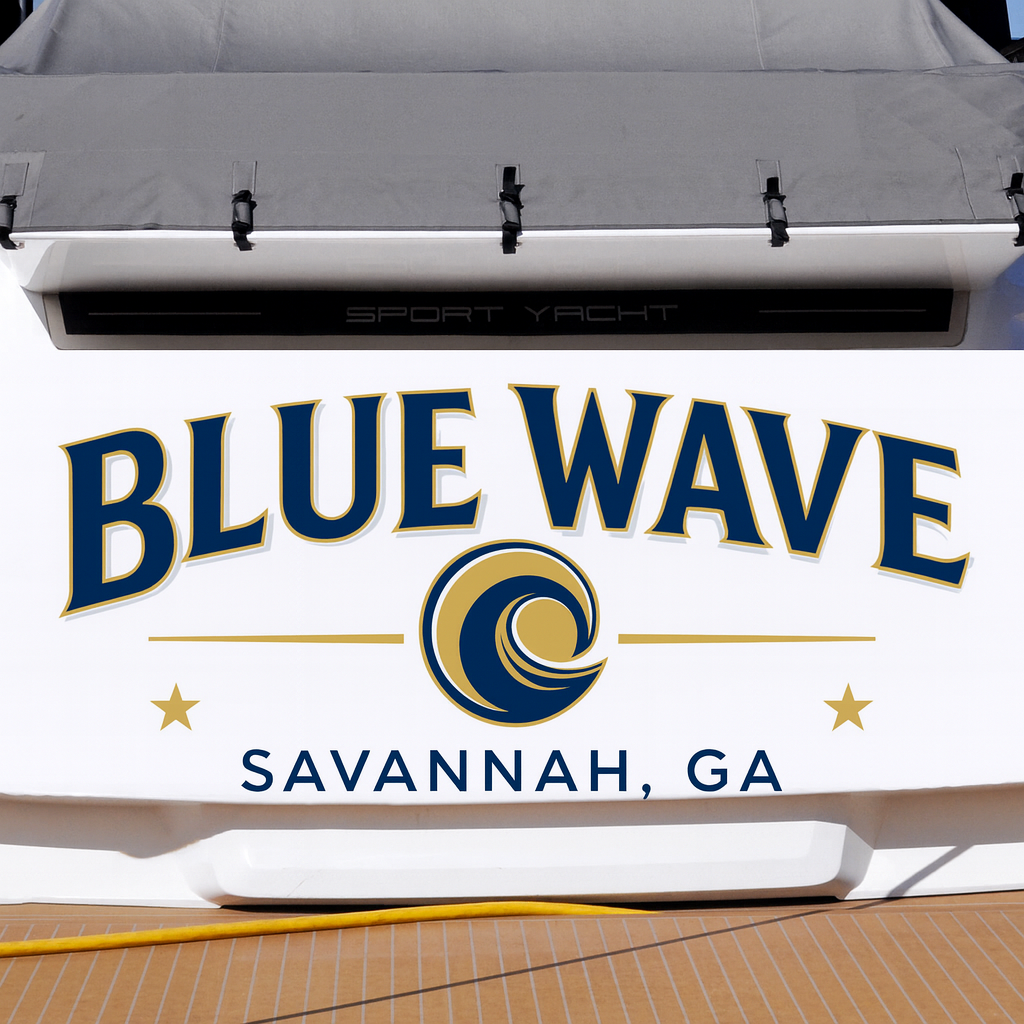 Custom Boat Stern Decal Sticker Sign | Boat Stern Name & Hailing City (Port) Sign