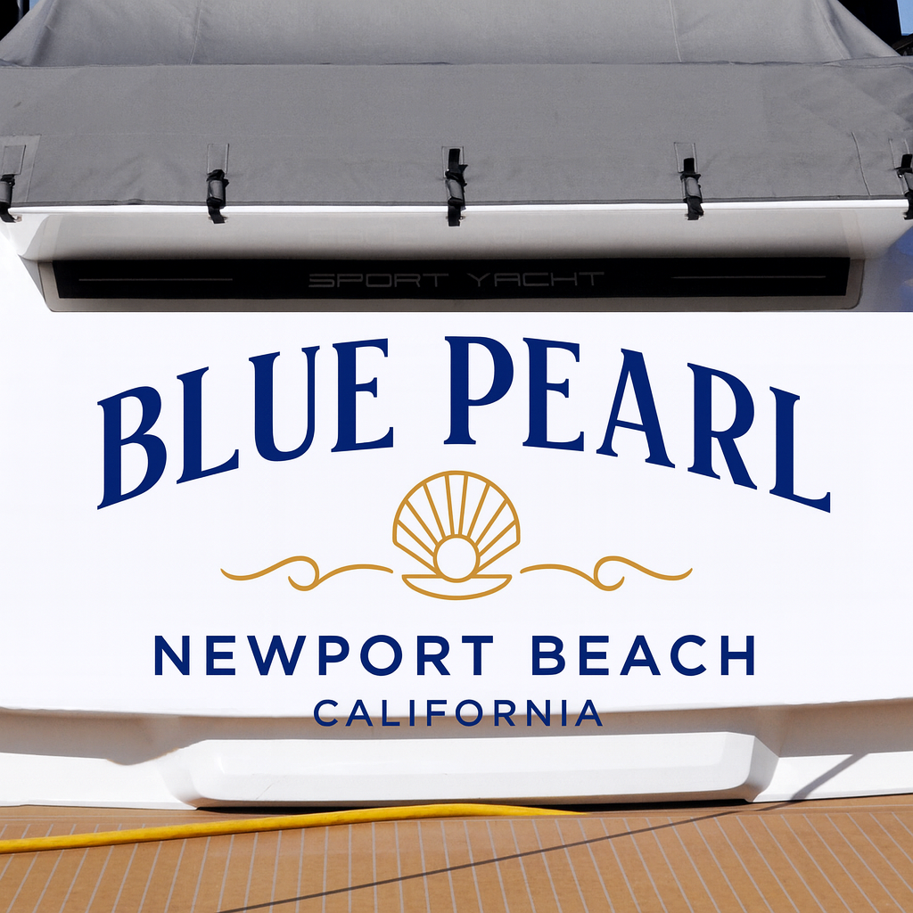 Custom Boat Stern Decal Sticker Sign | Boat Stern Name & Hailing City (Port) Sign