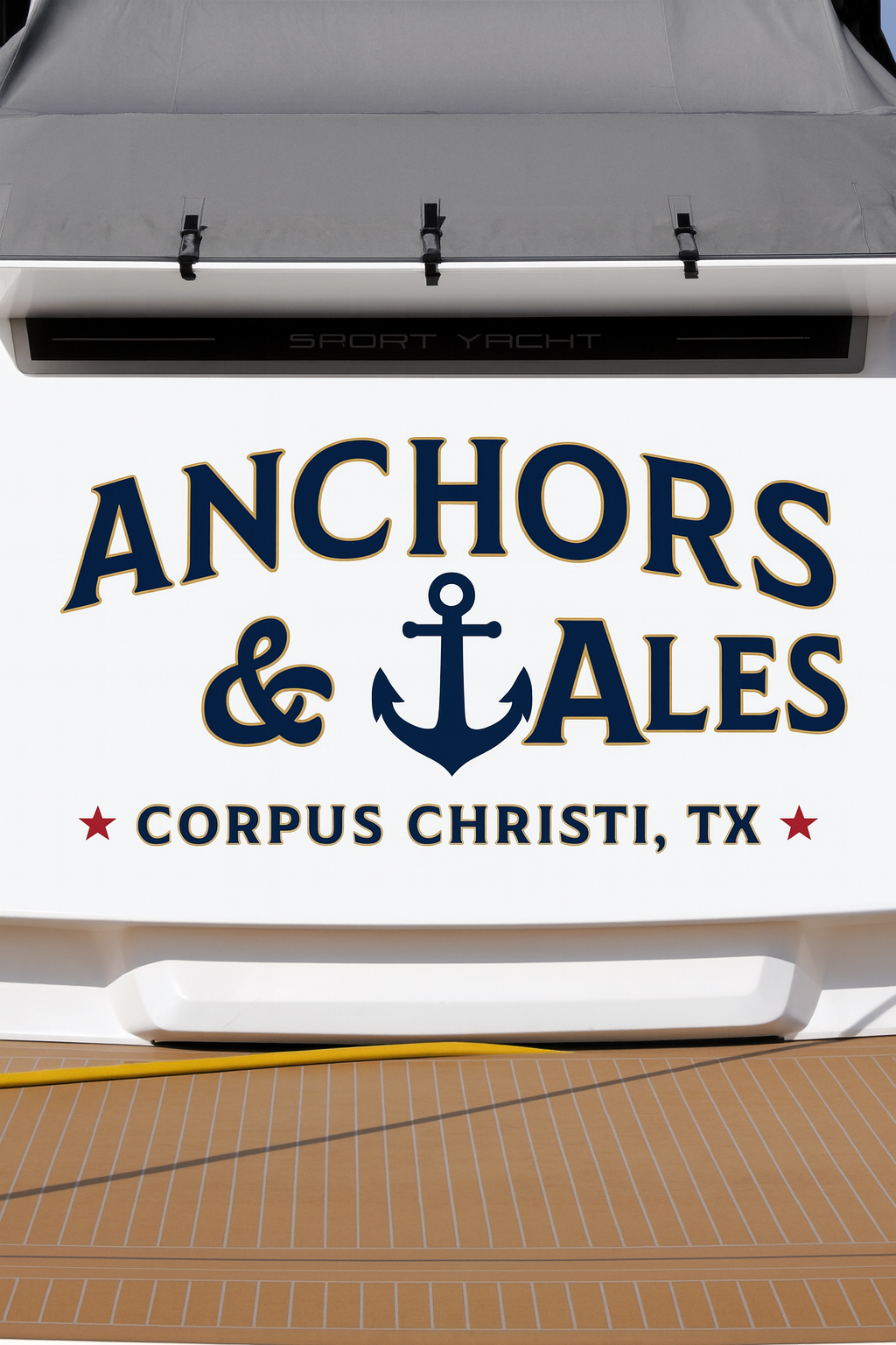 Custom Boat Stern Decal Sticker Sign | Boat Stern Name & Hailing City (Port) Sign
