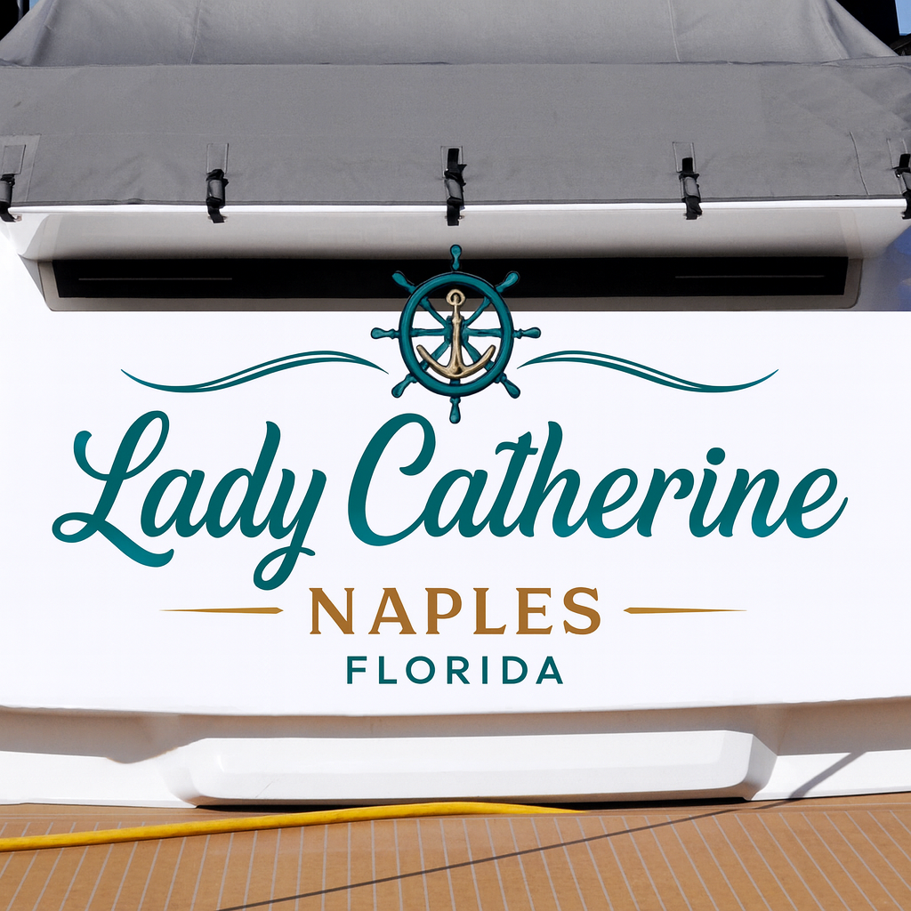 Custom Boat Stern Decal Sticker Sign | Boat Stern Name & Hailing City (Port) Sign