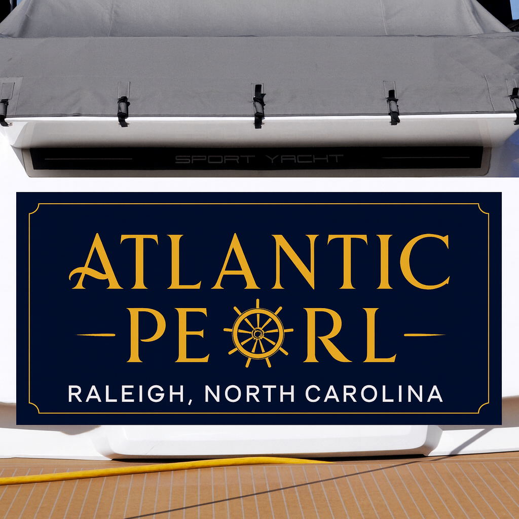Custom Boat Stern Decal Sticker Sign | Boat Stern Name & Hailing City (Port) Sign