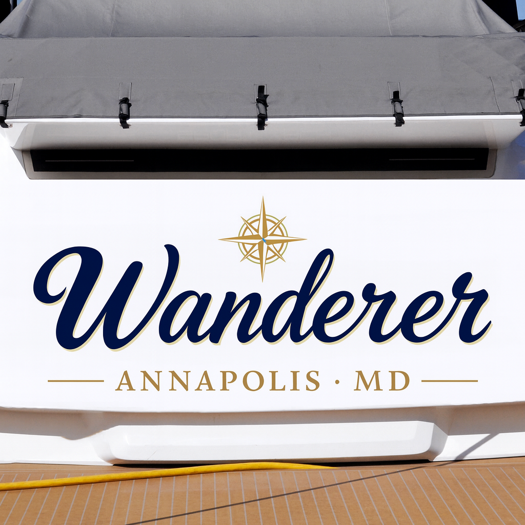 Custom Boat Stern Decal Sticker Sign | Boat Stern Name & Hailing City (Port) Sign