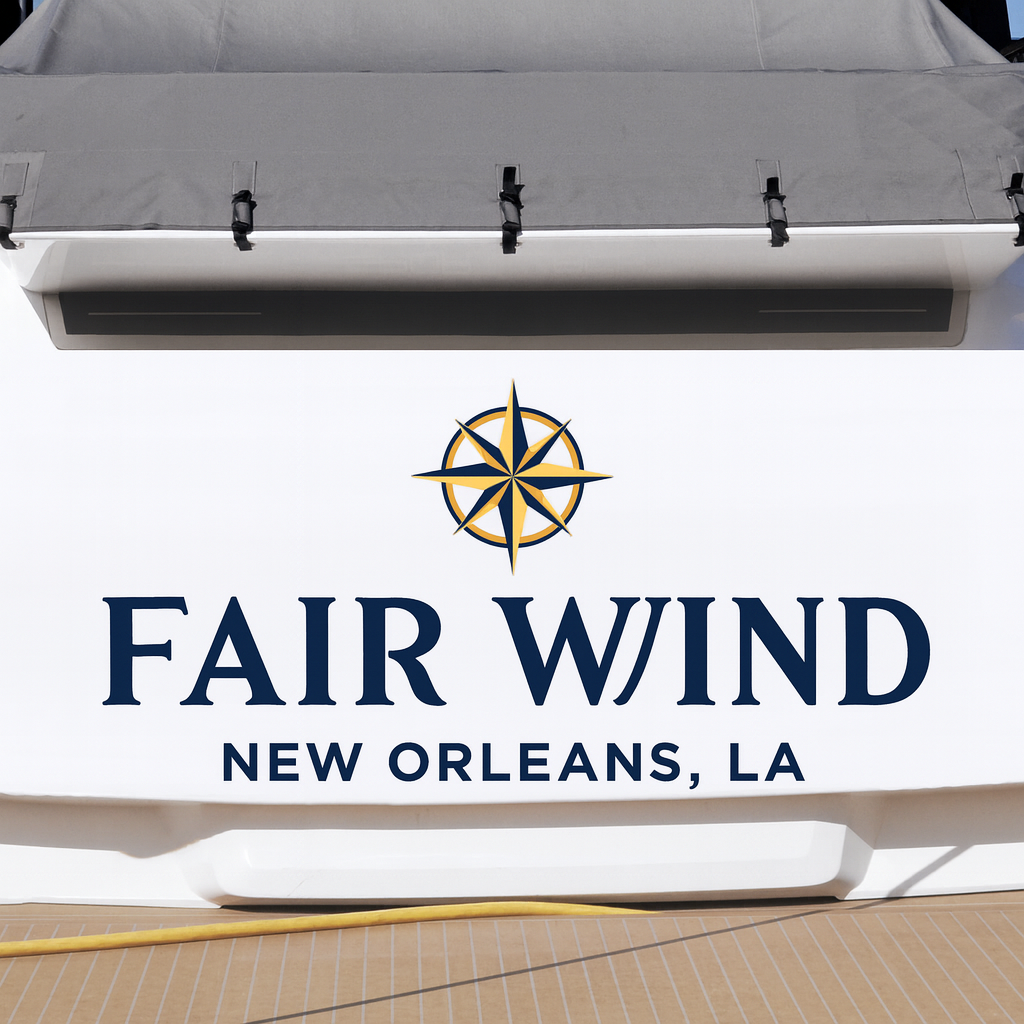 Custom Boat Stern Decal Sticker Sign | Boat Stern Name & Hailing City (Port) Sign