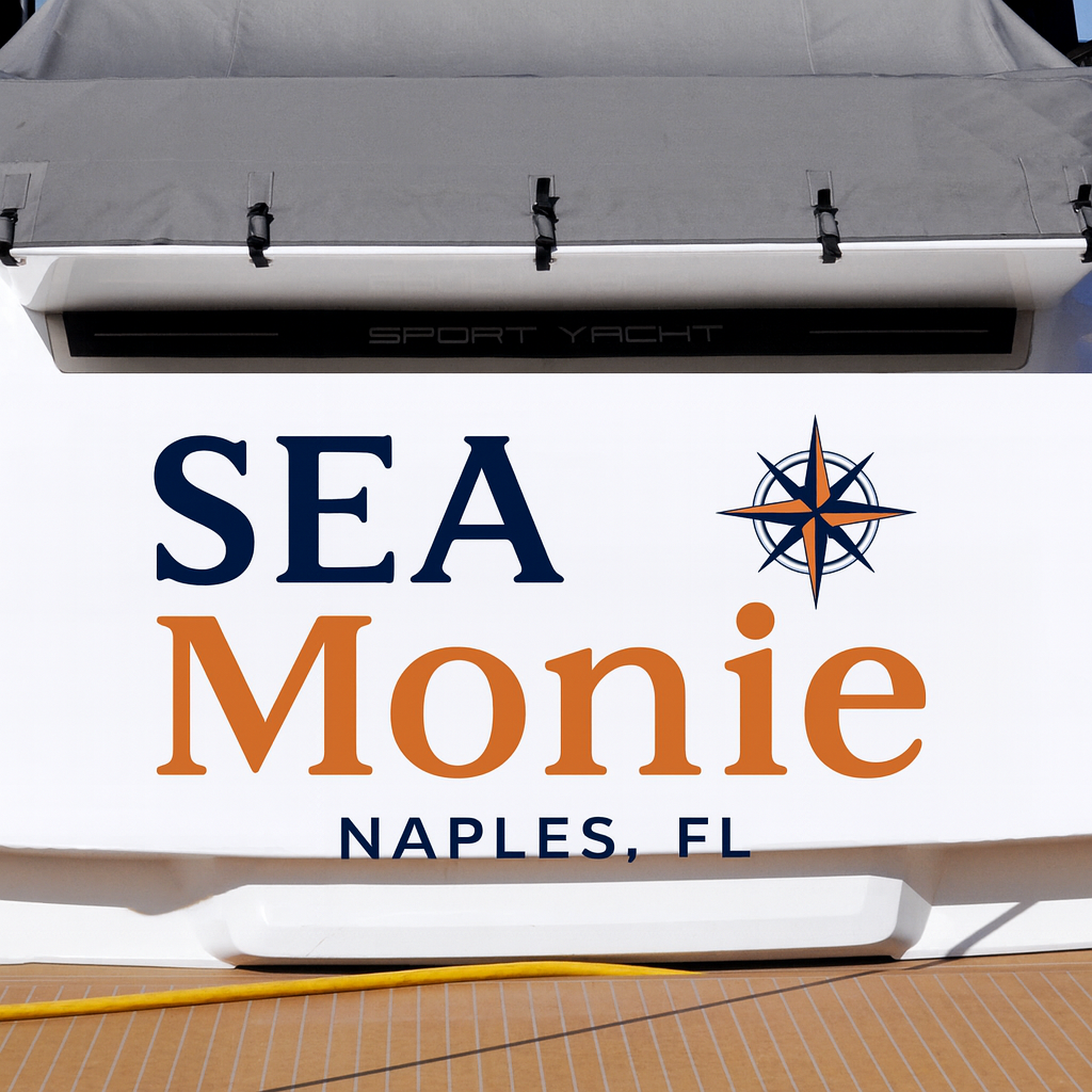 Custom Boat Stern Decal Sticker Sign | Boat Stern Name & Hailing City (Port) Sign