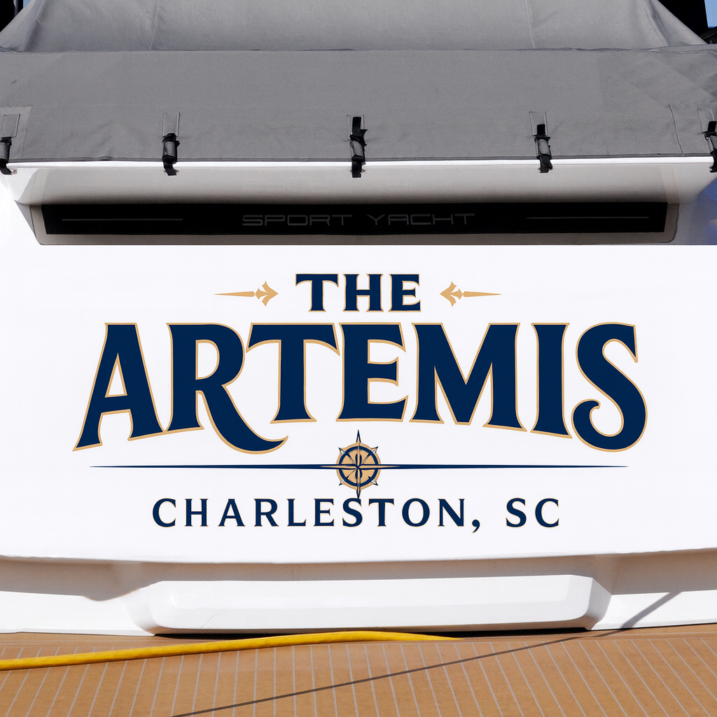 Custom Boat Stern Decal Sticker Sign | Boat Stern Name & Hailing City (Port) Sign