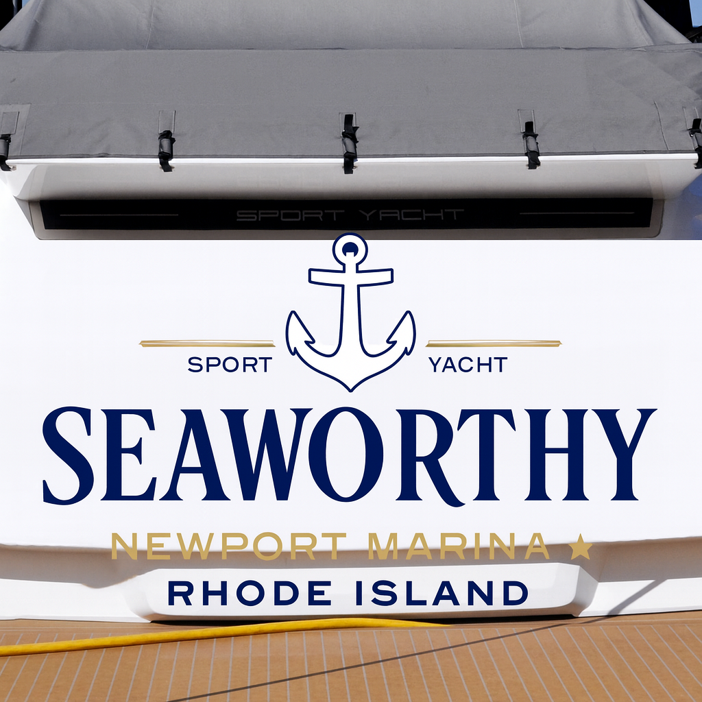 Custom Boat Stern Decal Sticker Sign | Boat Stern Name & Hailing City (Port) Sign