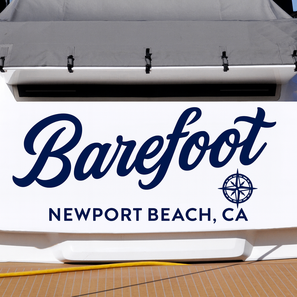 Custom Boat Stern Decal Sticker Sign | Boat Stern Name & Hailing City (Port) Sign