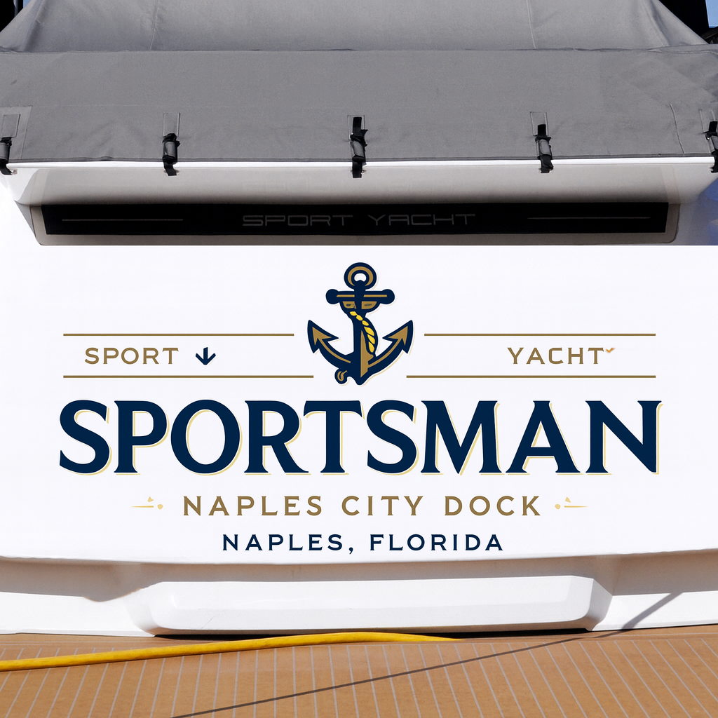 Custom Boat Stern Decal Sticker Sign | Boat Stern Name & Hailing City (Port) Sign