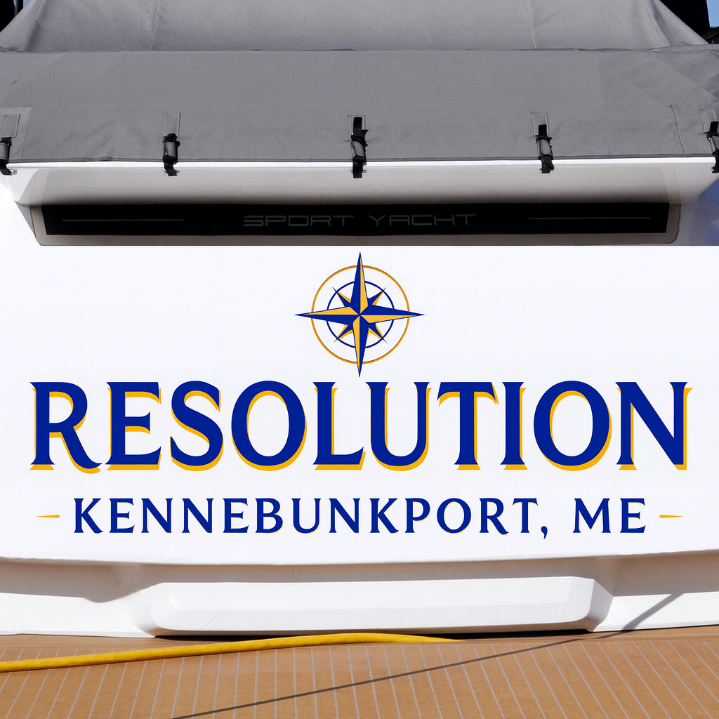 Custom Boat Stern Decal Sticker Sign | Boat Stern Name & Hailing City (Port) Sign