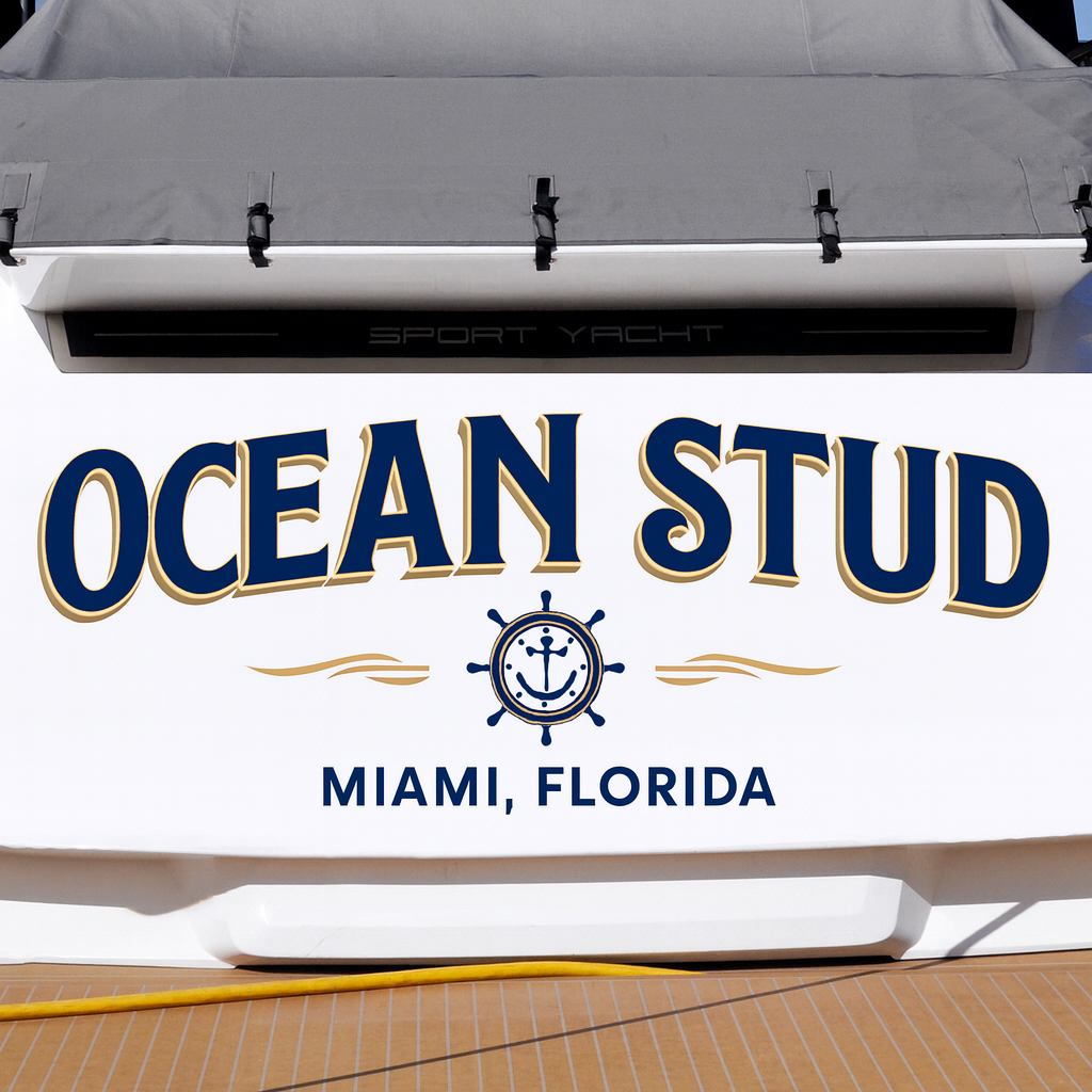 Custom Boat Stern Decal Sticker Sign | Boat Stern Name & Hailing City (Port) Sign