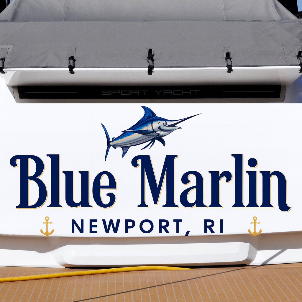 Custom Boat Stern Decal Sticker Sign | Boat Stern Name & Hailing City (Port) Sign