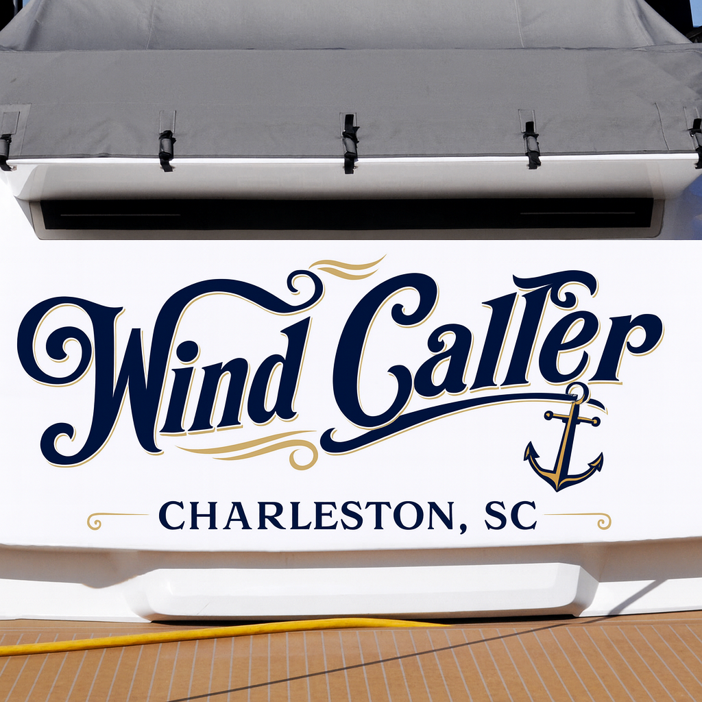 Custom Boat Stern Decal Sticker Sign | Boat Stern Name & Hailing City (Port) Sign