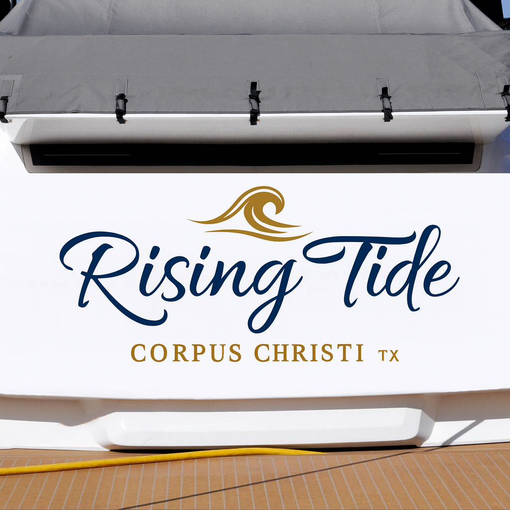 Custom Boat Stern Decal Sticker Sign | Boat Stern Name & Hailing City (Port) Sign