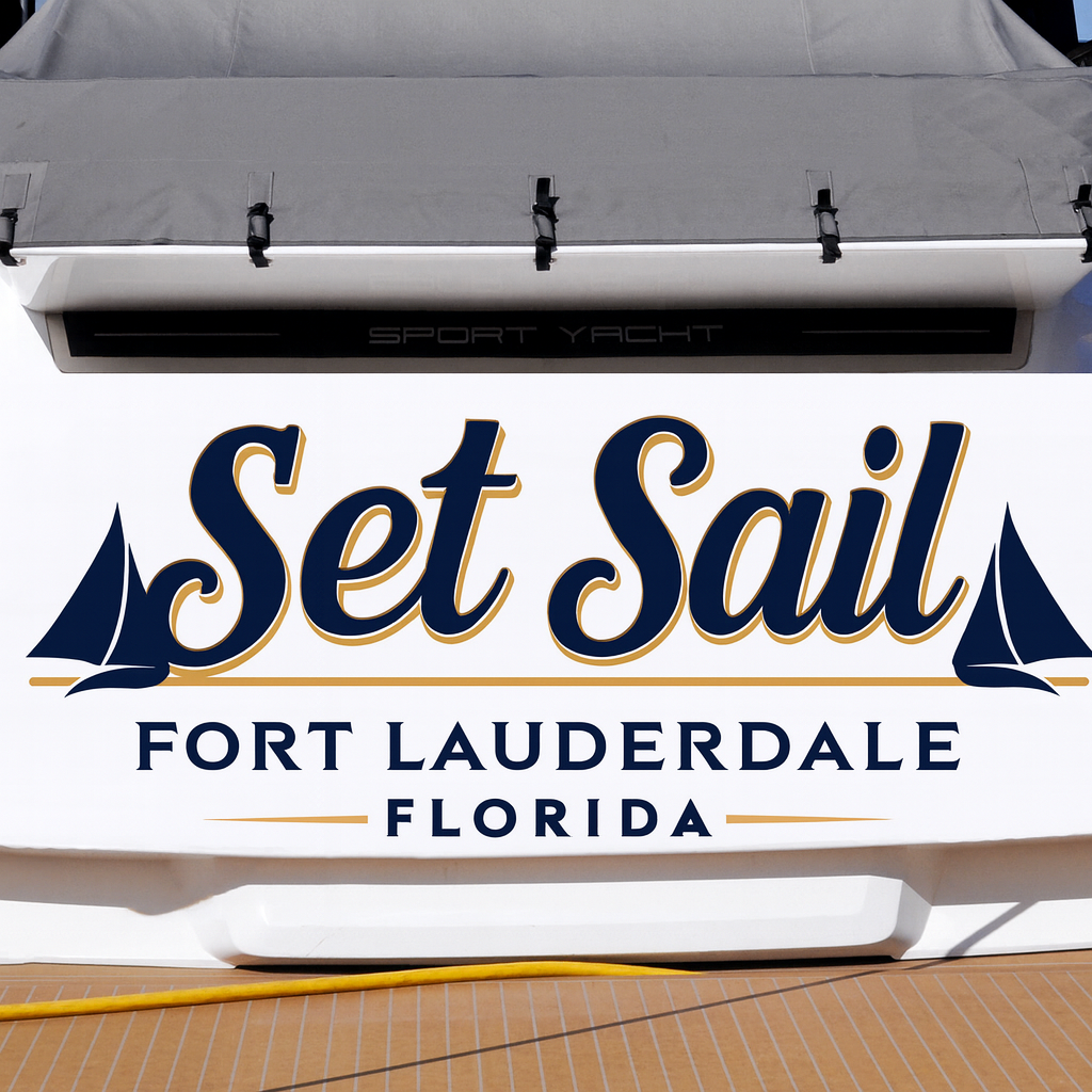 Custom Boat Stern Decal Sticker Sign | Boat Stern Name & Hailing City (Port) Sign