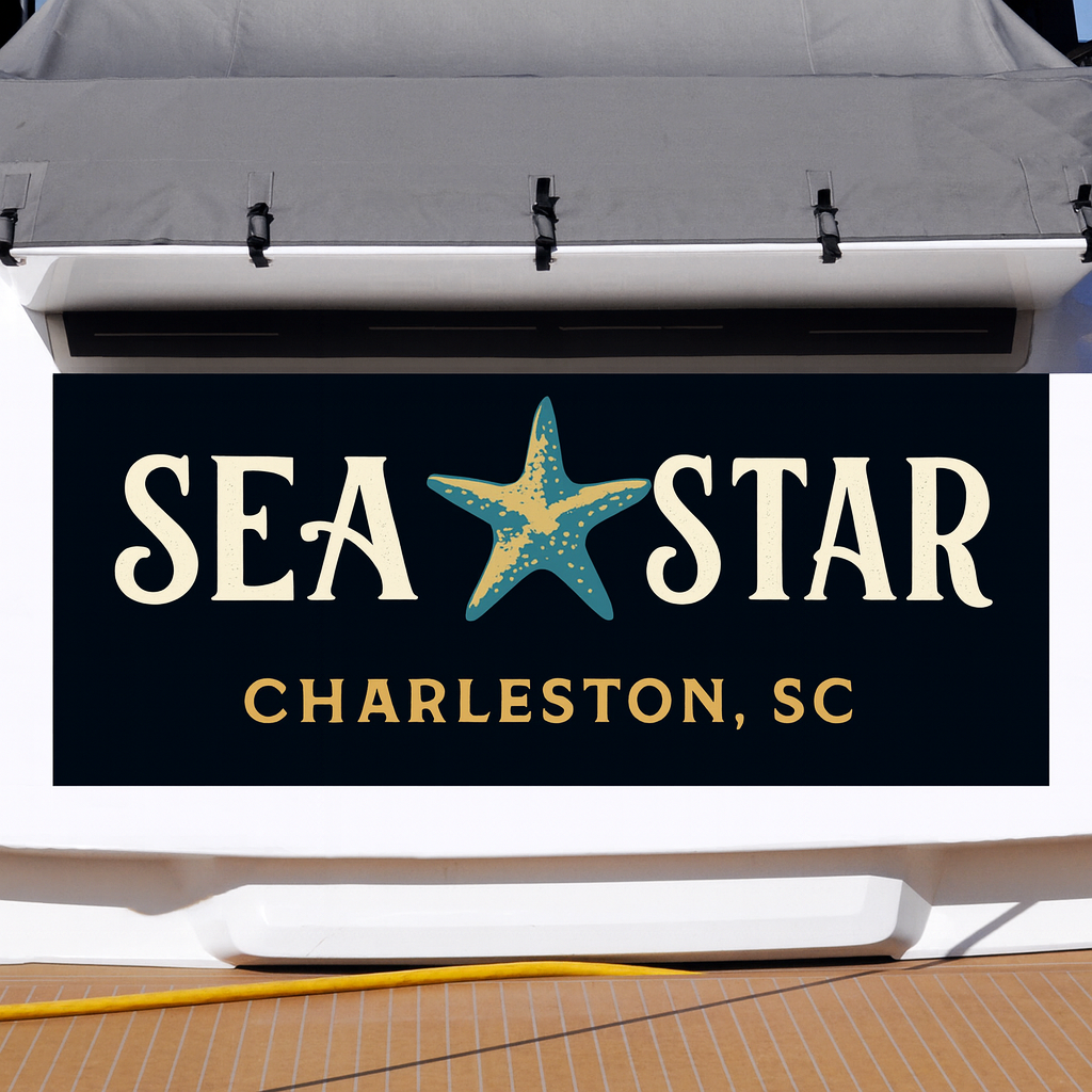 Custom Boat Stern Decal Sticker Sign | Boat Stern Name & Hailing City (Port) Sign