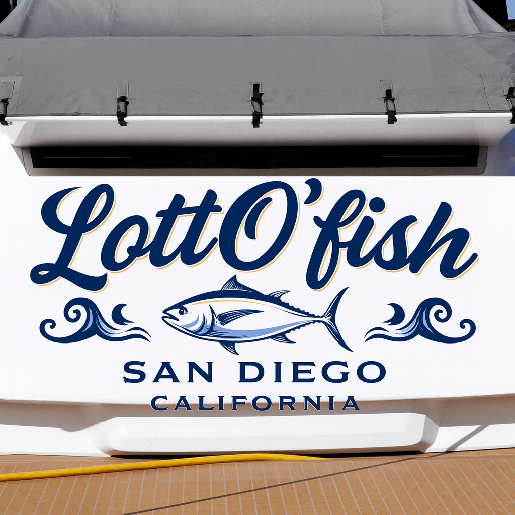 Custom Boat Stern Decal Sticker Sign | Boat Stern Name & Hailing City (Port) Sign