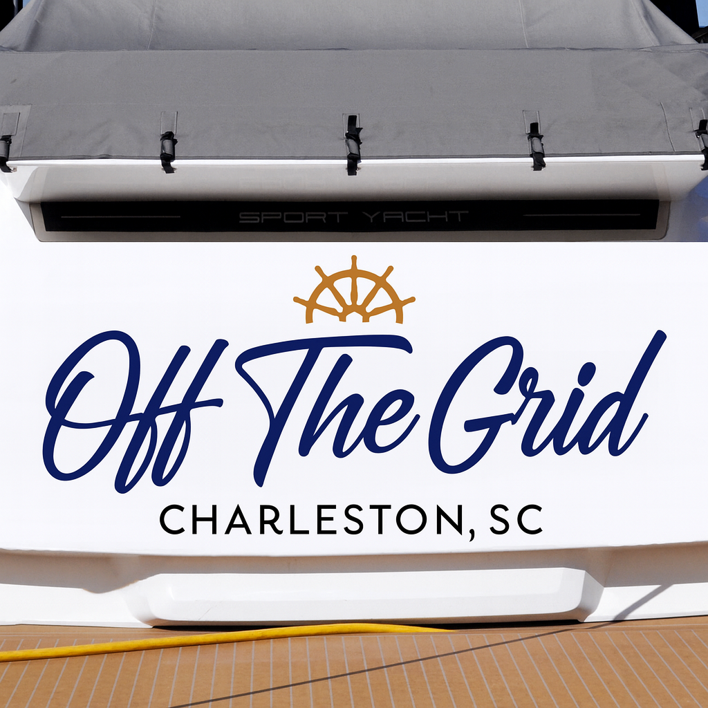 Custom Boat Stern Decal Sticker Sign | Boat Stern Name & Hailing City (Port) Sign