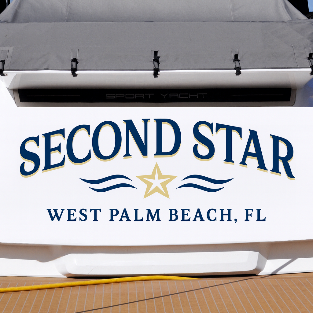 Custom Boat Stern Decal Sticker Sign | Boat Stern Name & Hailing City (Port) Sign