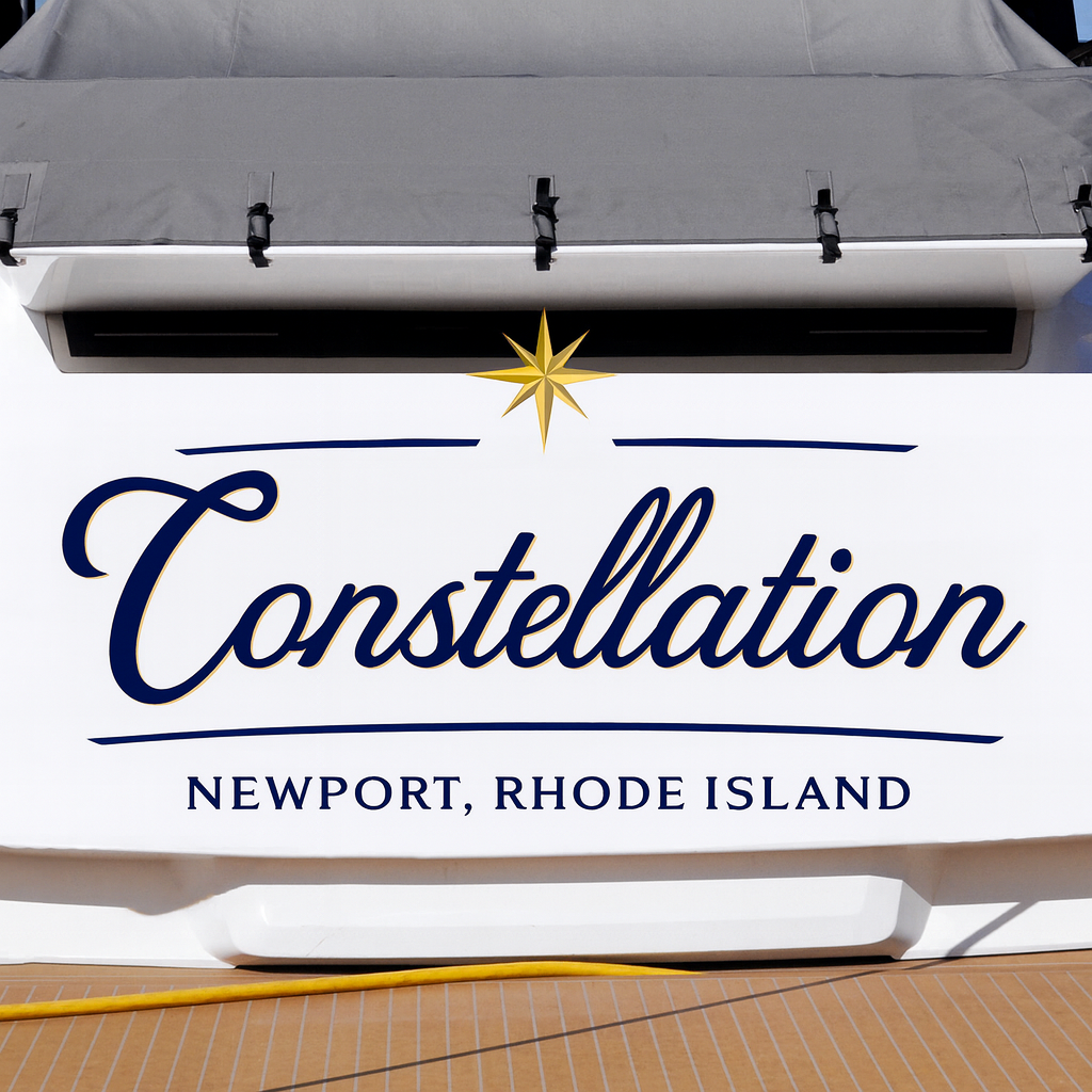 Custom Boat Stern Decal Sticker Sign | Boat Stern Name & Hailing City (Port) Sign