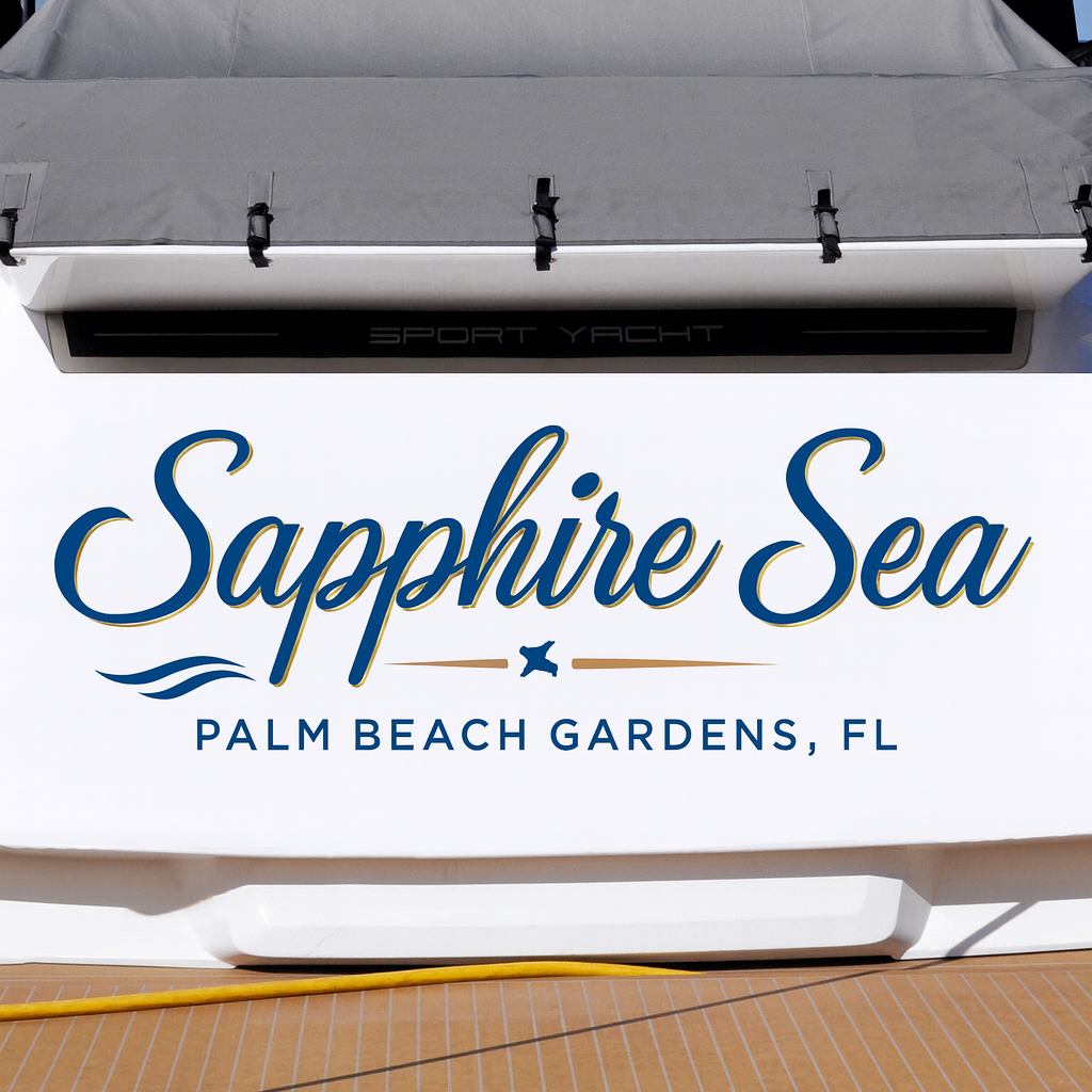 Custom Boat Stern Decal Sticker Sign | Boat Stern Name & Hailing City (Port) Sign