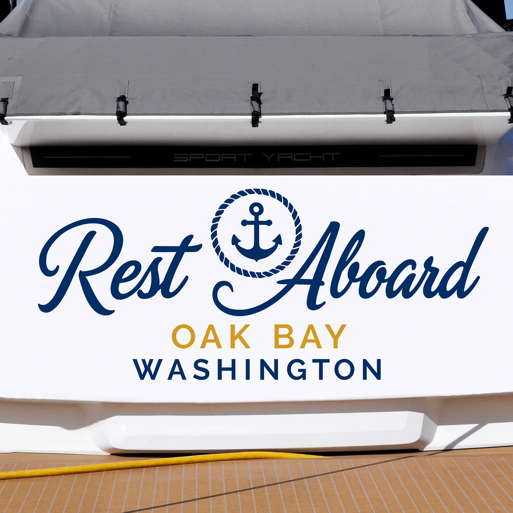 Custom Boat Stern Decal Sticker Sign | Boat Stern Name & Hailing City (Port) Sign