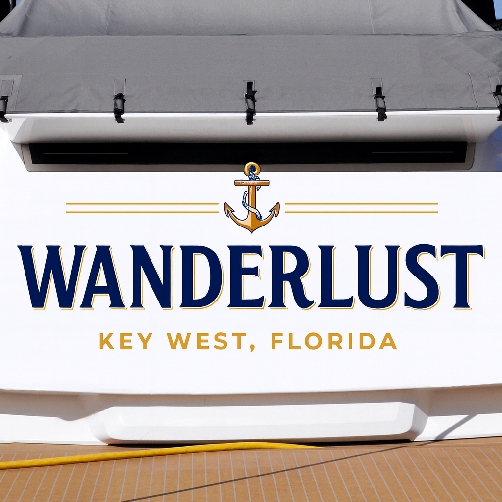 Custom Boat Stern Decal Sticker Sign | Boat Stern Name & Hailing City (Port) Sign