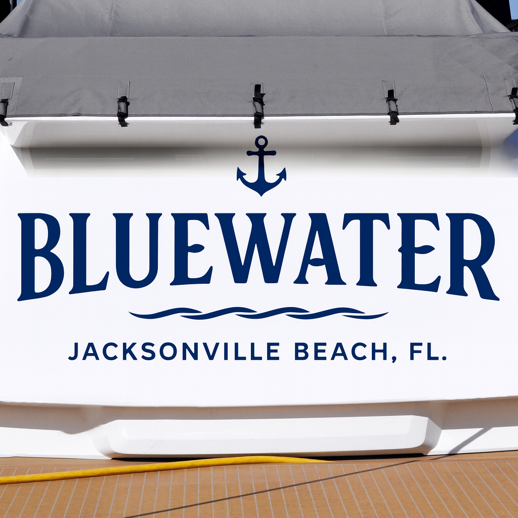 Custom Boat Stern Decal Sticker Sign | Boat Stern Name & Hailing City (Port) Sign