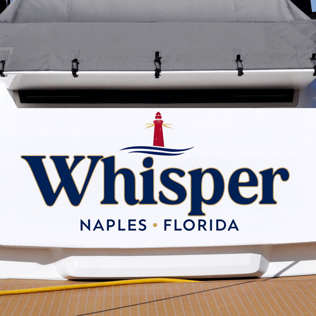 Custom Boat Stern Decal Sticker Sign | Boat Stern Name & Hailing City (Port) Sign