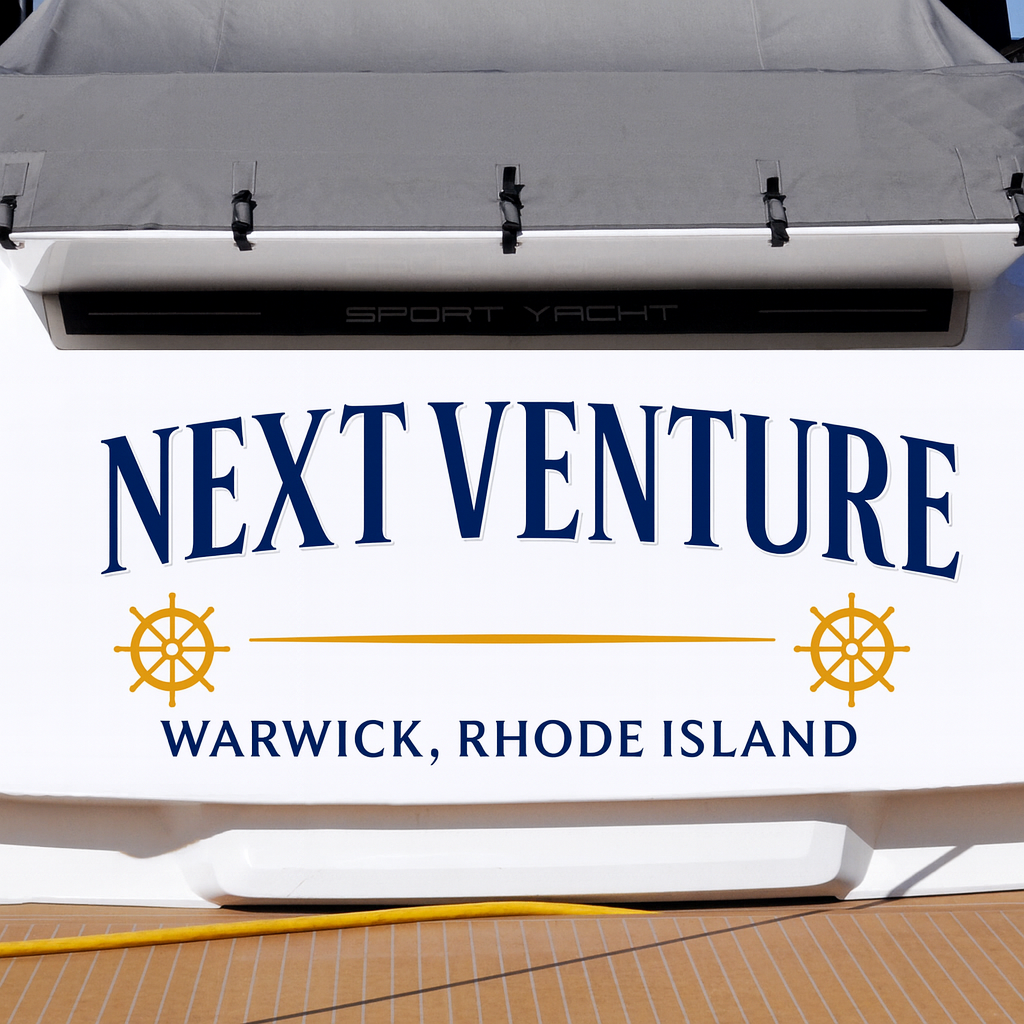 Custom Boat Stern Decal Sticker Sign | Boat Stern Name & Hailing City (Port) Sign