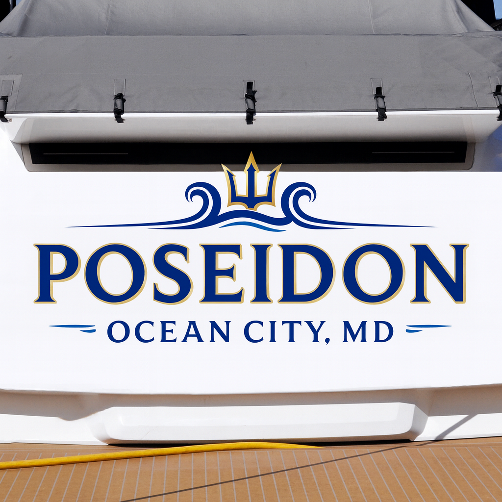 Custom Boat Stern Decal Sticker Sign | Boat Stern Name & Hailing City (Port) Sign