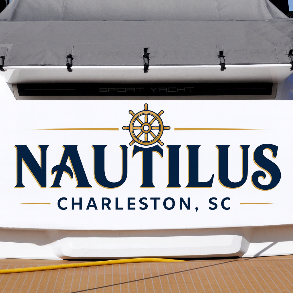 Custom Boat Stern Decal Sticker Sign | Boat Stern Name & Hailing City (Port) Sign