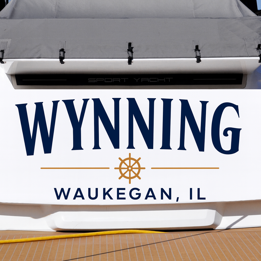 Custom Boat Stern Decal Sticker Sign | Boat Stern Name & Hailing City (Port) Sign