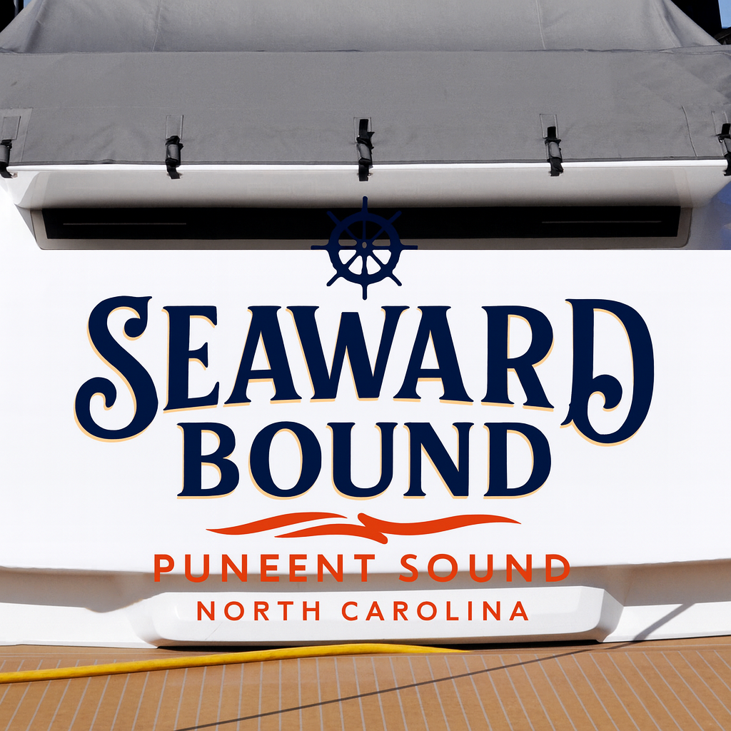 Custom Boat Stern Decal Sticker Sign | Boat Stern Name & Hailing City (Port) Sign