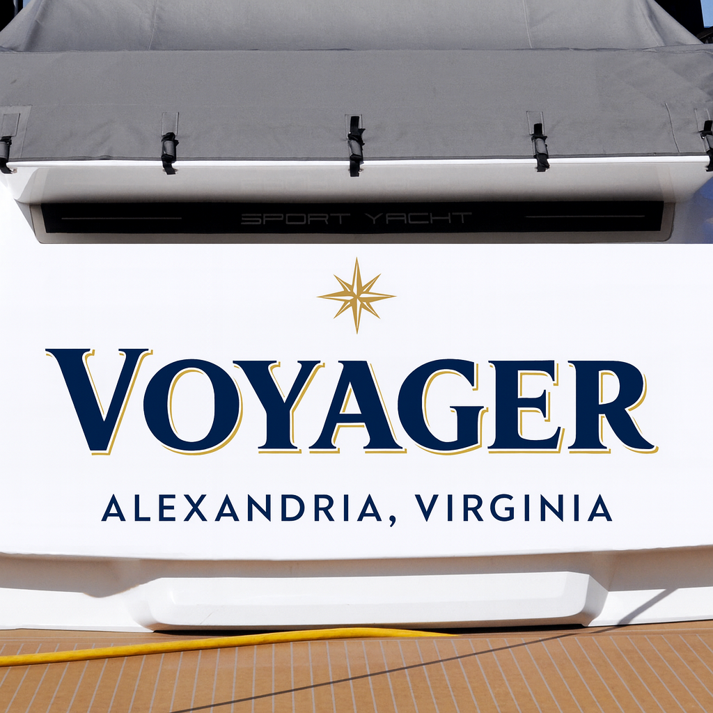 Custom Boat Stern Decal Sticker Sign | Boat Stern Name & Hailing City (Port) Sign
