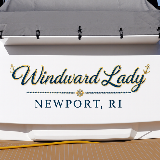 Custom Boat Stern Decal Sticker Sign | Boat Stern Name & Hailing City (Port) Sign