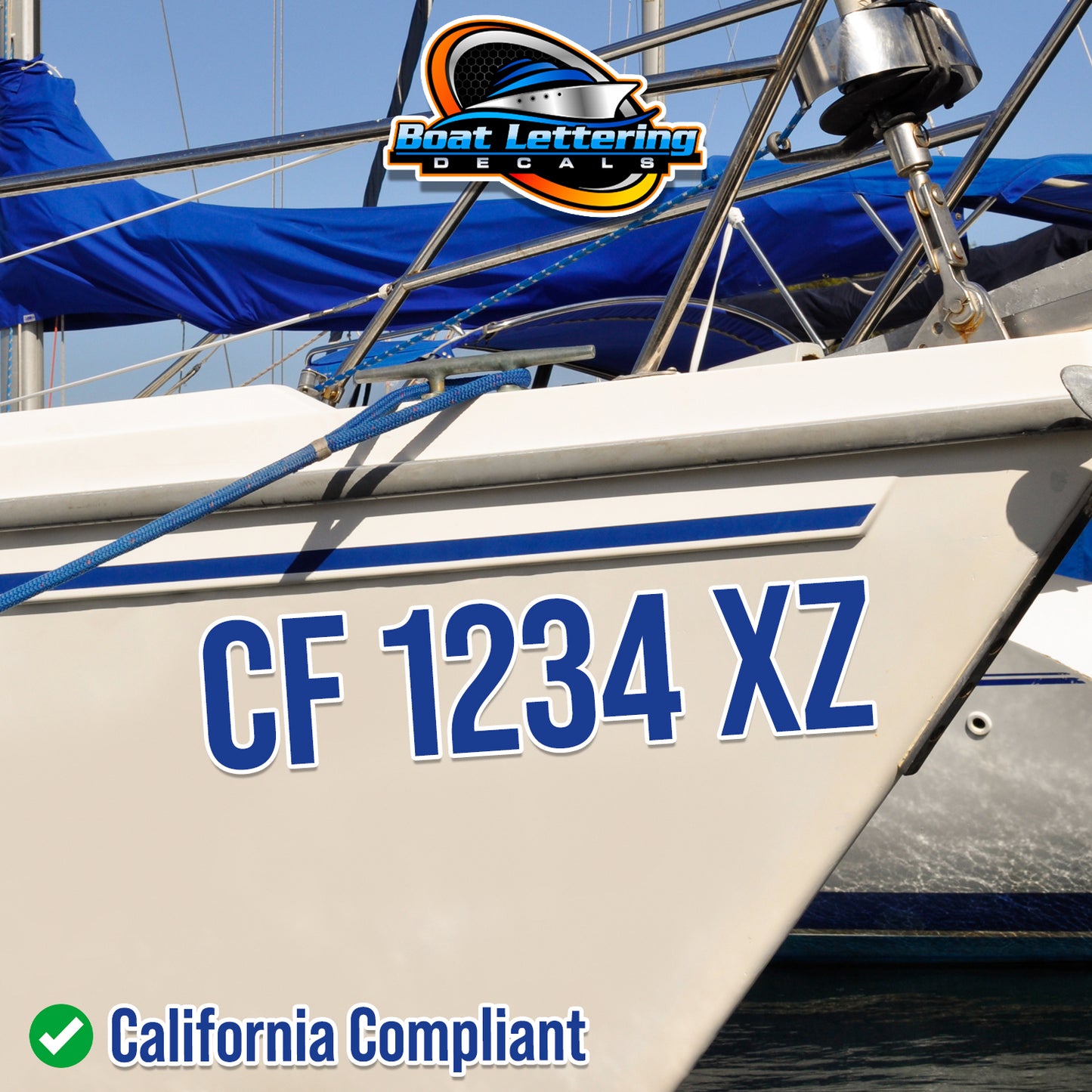 Custom Boat Vessel Registration Number Decal Sticker Lettering Regulat