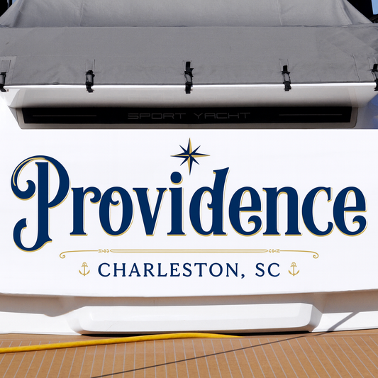 Custom Boat Stern Decal Sticker Sign | Boat Stern Name & Hailing City (Port) Sign