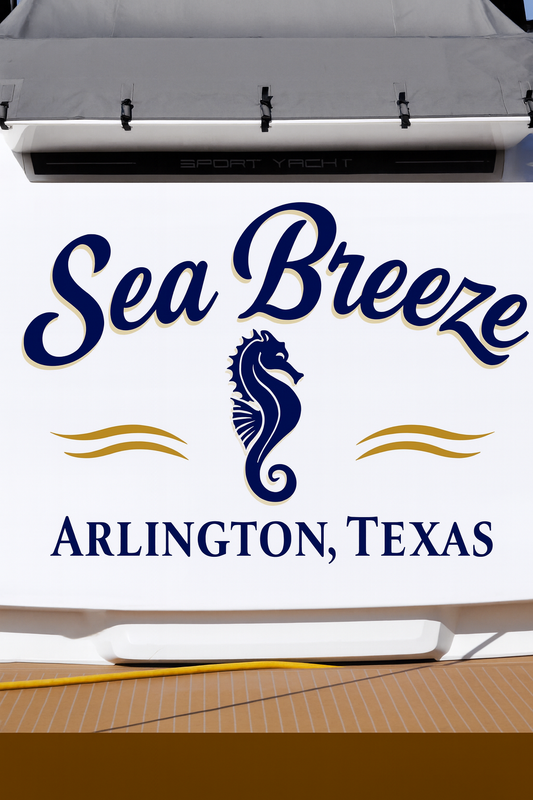 Custom Boat Stern Decal Sticker Sign | Boat Stern Name & Hailing City (Port) Sign