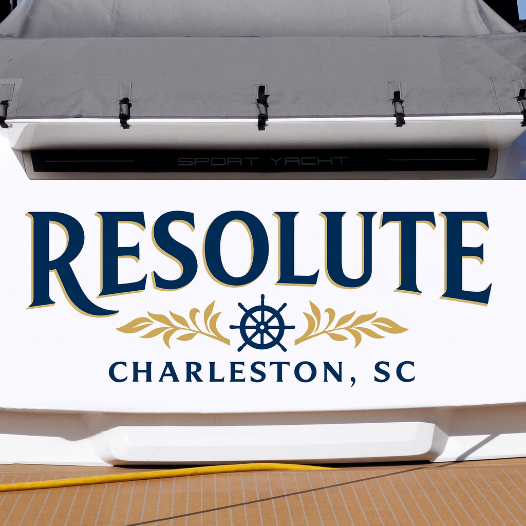 Custom Boat Stern Decal Sticker Sign | Boat Stern Name & Hailing City (Port) Sign