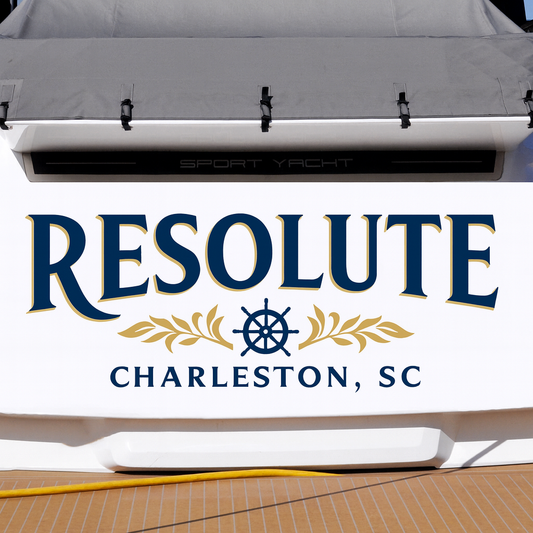 Custom Boat Stern Decal Sticker Sign | Boat Stern Name & Hailing City (Port) Sign