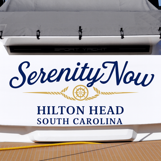 Custom Boat Stern Decal Sticker Sign | Boat Stern Name & Hailing City (Port) Sign