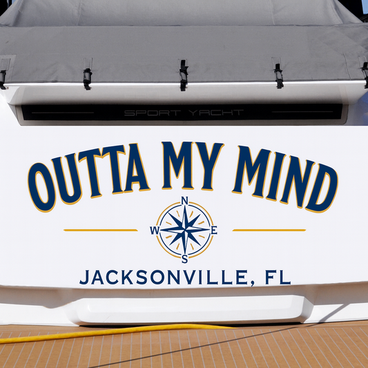 Custom Boat Stern Decal Sticker Sign | Boat Stern Name & Hailing City (Port) Sign