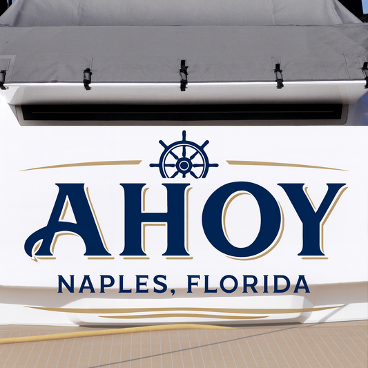 Custom Boat Stern Decal Sticker Sign | Boat Stern Name & Hailing City (Port) Sign