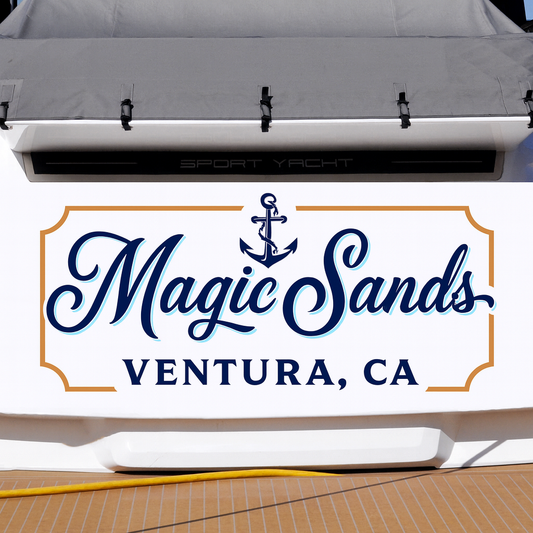 Custom Boat Stern Decal Sticker Sign | Boat Stern Name & Hailing City (Port) Sign