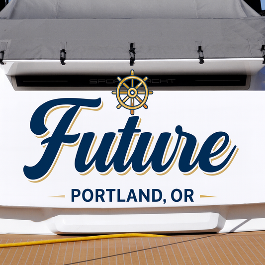 Custom Boat Stern Decal Sticker Sign | Boat Stern Name & Hailing City (Port) Sign