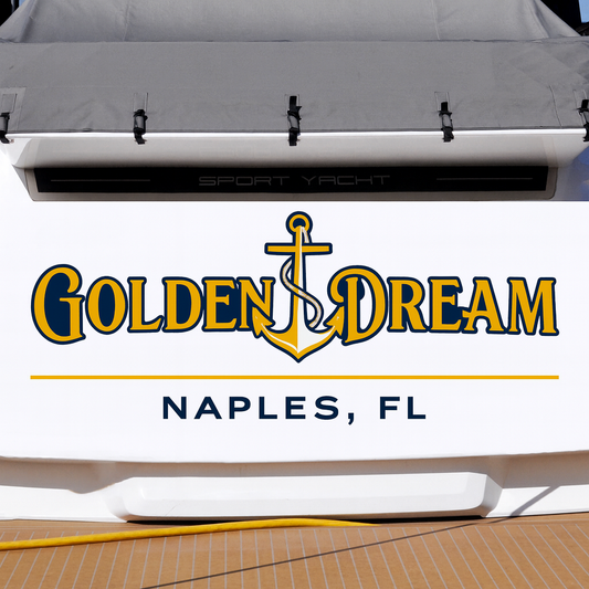 Custom Boat Stern Decal Sticker Sign | Boat Stern Name & Hailing City (Port) Sign