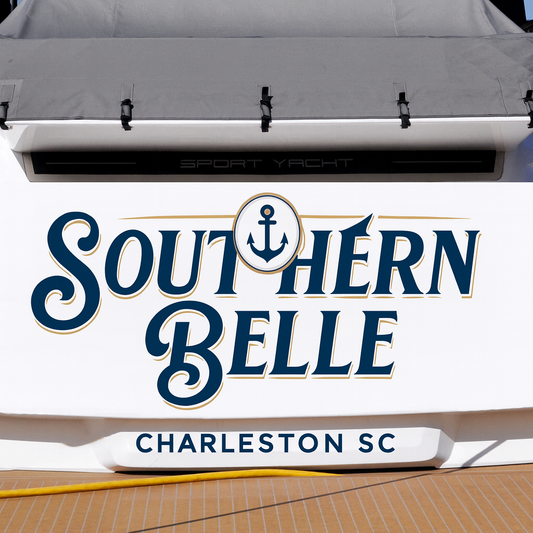Custom Boat Stern Decal Sticker Sign | Boat Stern Name & Hailing City (Port) Sign